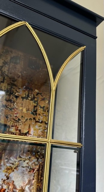 Sold - Bespoke Glass Display Cabinet with Unique Velvet Interior